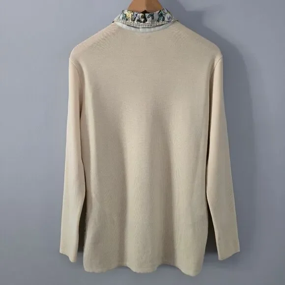 Hermes Margiela Winter Skiers & Holly Silk Wool Blend Polo Style Sweater Size S - Picture 6 of 12